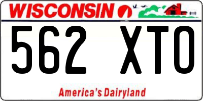WI license plate 562XTO