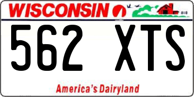 WI license plate 562XTS