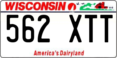 WI license plate 562XTT
