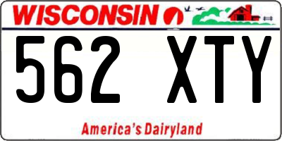 WI license plate 562XTY