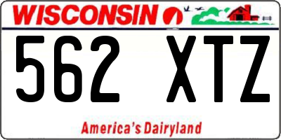 WI license plate 562XTZ