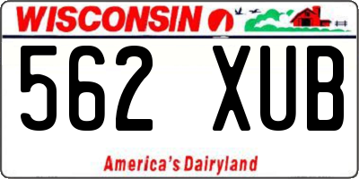 WI license plate 562XUB