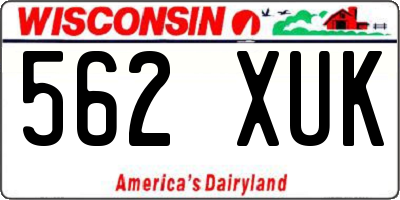 WI license plate 562XUK
