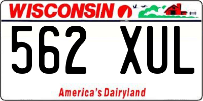 WI license plate 562XUL