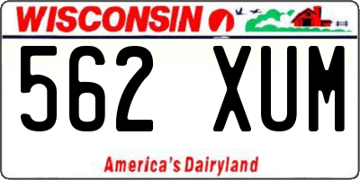 WI license plate 562XUM