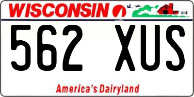 WI license plate 562XUS