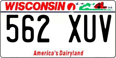 WI license plate 562XUV
