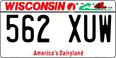 WI license plate 562XUW