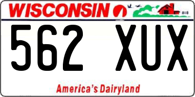 WI license plate 562XUX