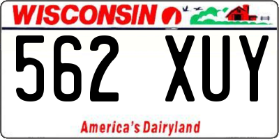 WI license plate 562XUY
