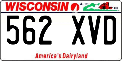 WI license plate 562XVD