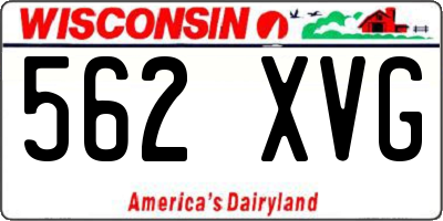 WI license plate 562XVG