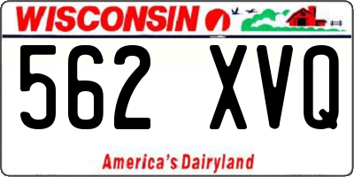 WI license plate 562XVQ