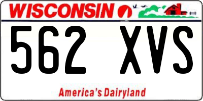 WI license plate 562XVS