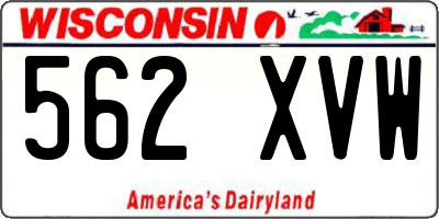 WI license plate 562XVW