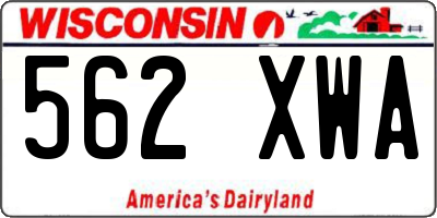 WI license plate 562XWA
