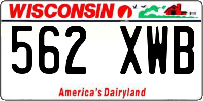 WI license plate 562XWB