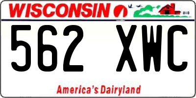 WI license plate 562XWC