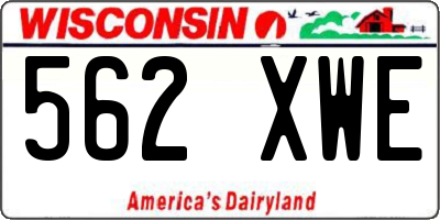 WI license plate 562XWE