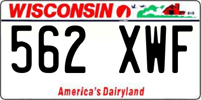 WI license plate 562XWF