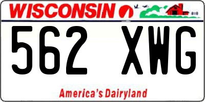 WI license plate 562XWG