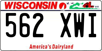 WI license plate 562XWI