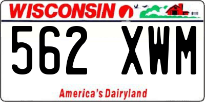 WI license plate 562XWM