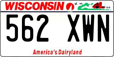 WI license plate 562XWN