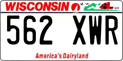 WI license plate 562XWR