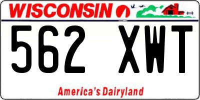WI license plate 562XWT