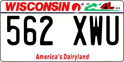 WI license plate 562XWU