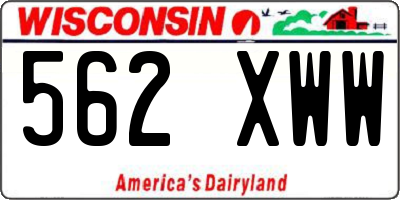 WI license plate 562XWW