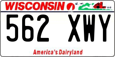 WI license plate 562XWY
