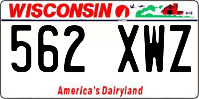 WI license plate 562XWZ
