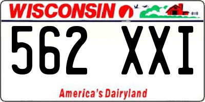 WI license plate 562XXI