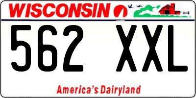 WI license plate 562XXL