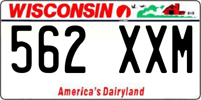 WI license plate 562XXM