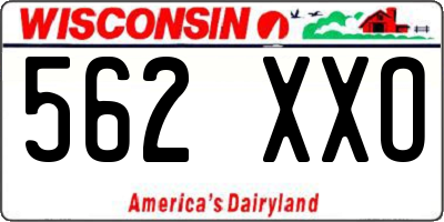 WI license plate 562XXO