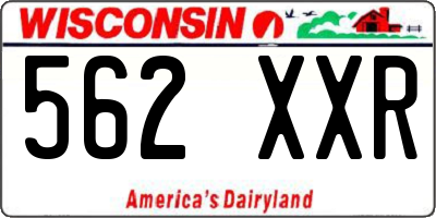 WI license plate 562XXR