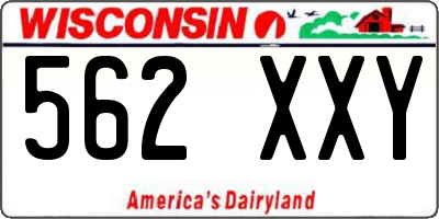WI license plate 562XXY