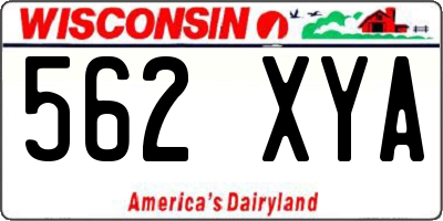 WI license plate 562XYA