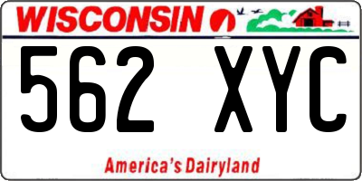 WI license plate 562XYC