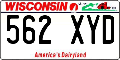 WI license plate 562XYD