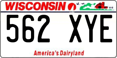 WI license plate 562XYE