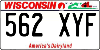 WI license plate 562XYF