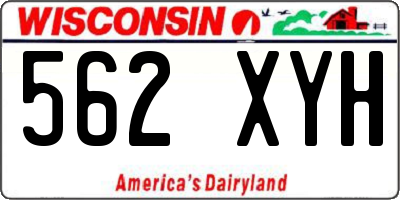 WI license plate 562XYH