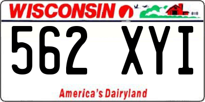 WI license plate 562XYI