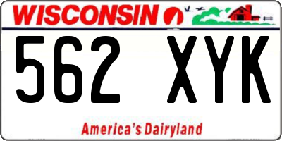 WI license plate 562XYK