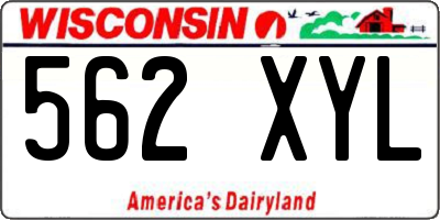 WI license plate 562XYL