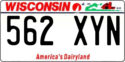 WI license plate 562XYN